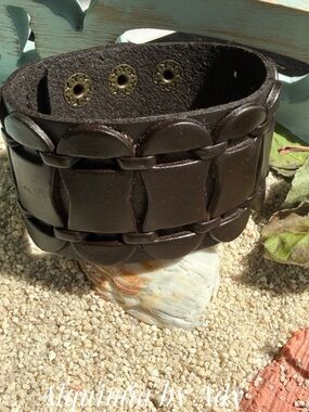 Alquimia Dark Brown Woven Leather Bracelet
